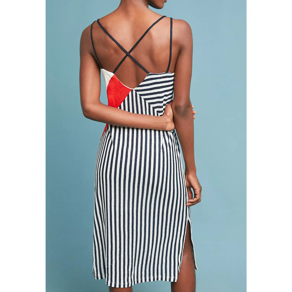 Margherita Missoni X Splendid Striped Dress Navy Blue White and Red - Picture 2 of 8
